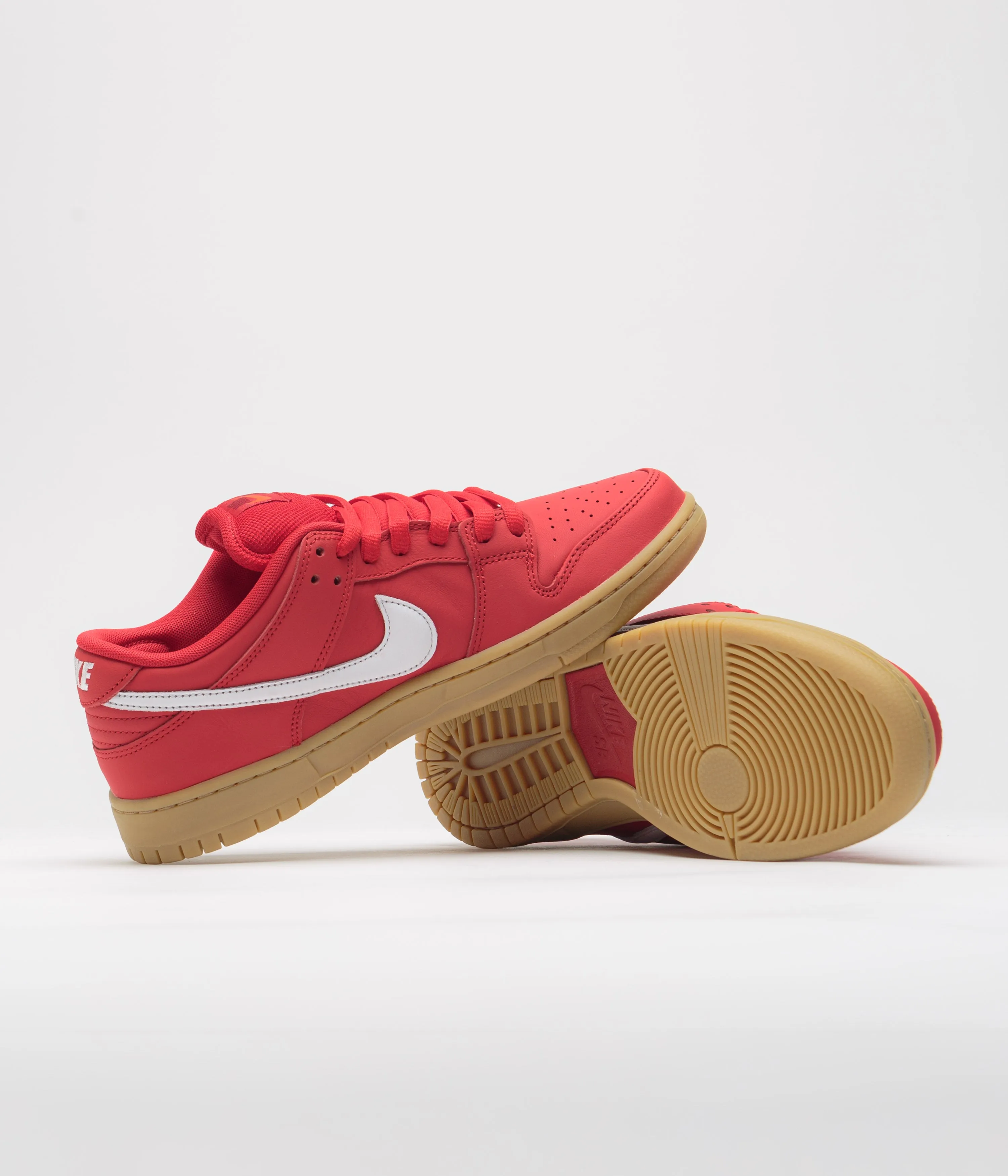 Nike SB Orange Label Dunk Low Pro Shoes - University Red / White - University Red