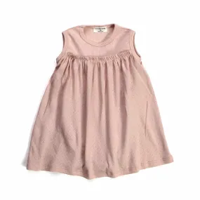 One More In The Family Pink Nude Mini Dress For Baby Girls