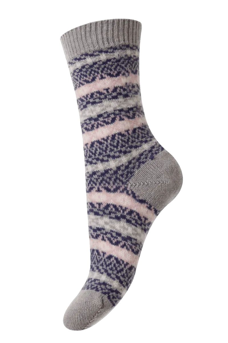 Pantherella Skye Fair Isle Cashmere Socks  -  at CCW Clothing