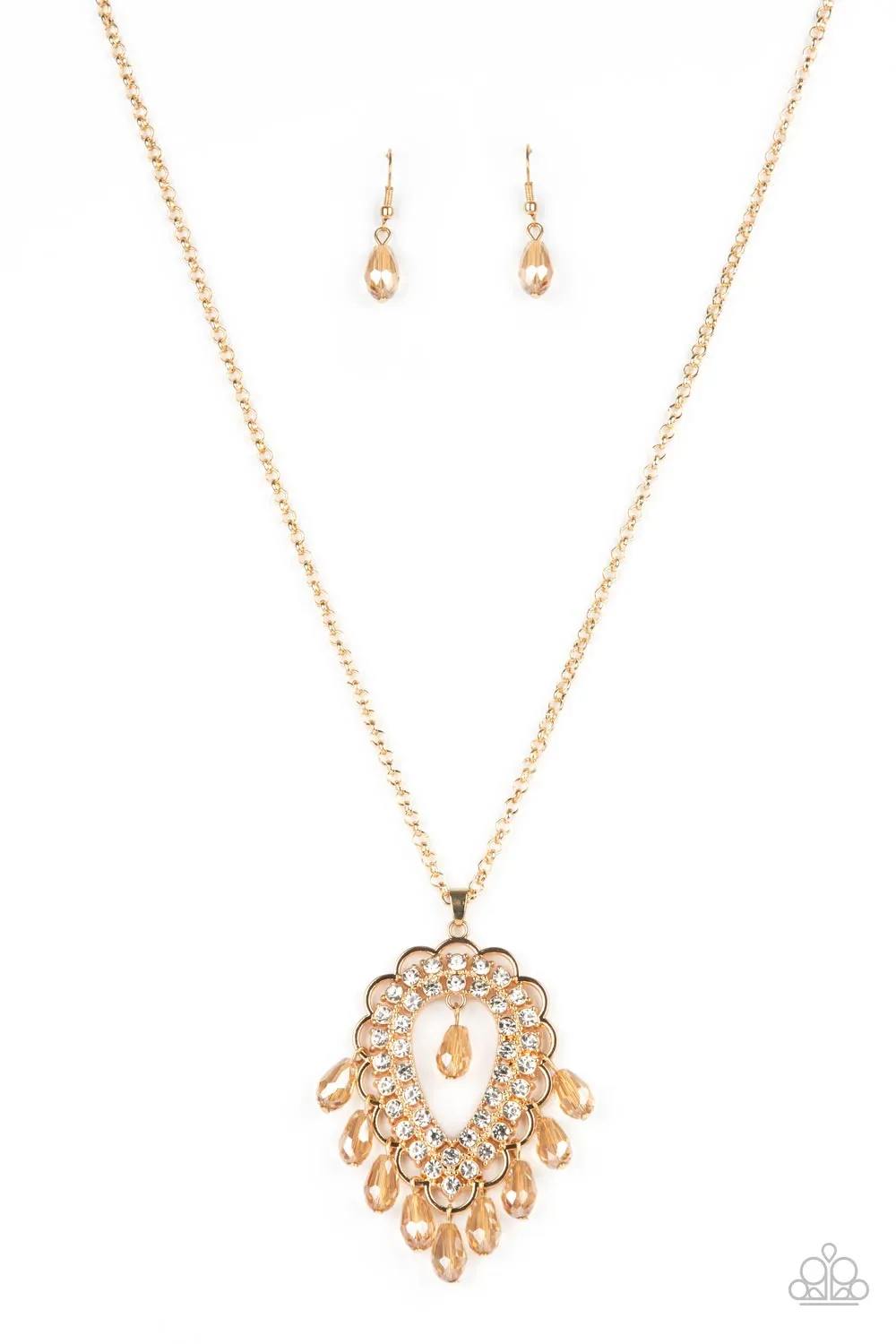 Paparazzi Accessories - Teasable Teardrops - Gold Necklace