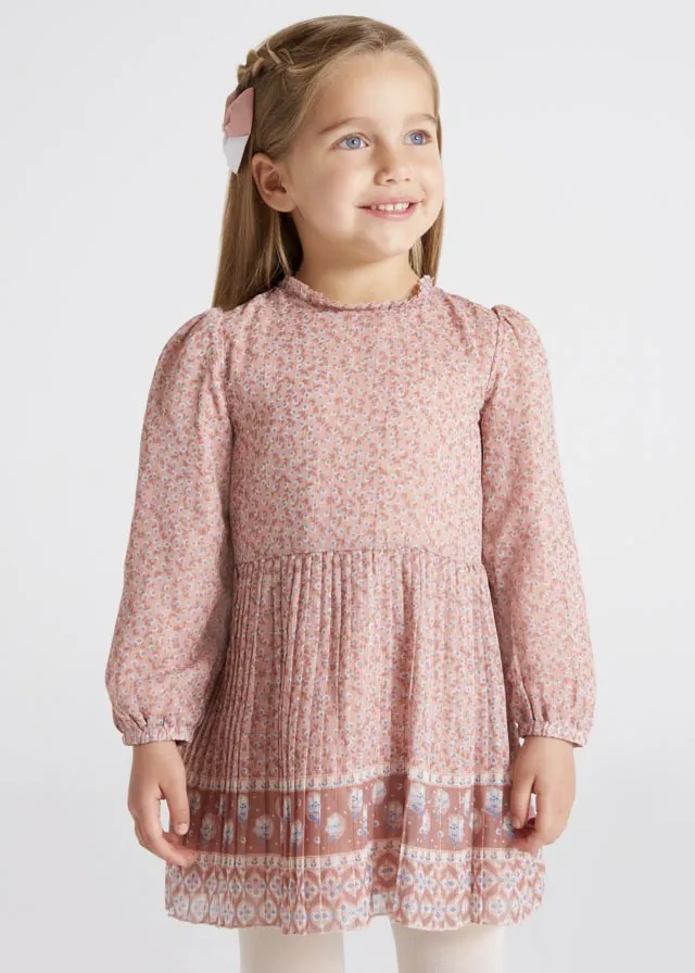 Pleated dress for girl - Rose