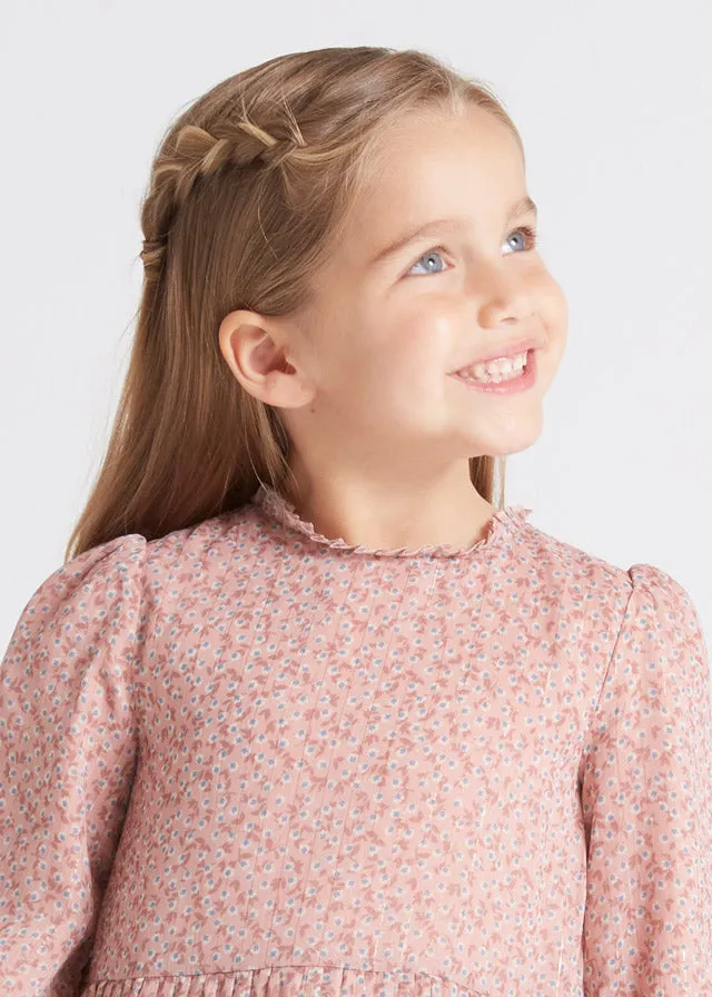 Pleated dress for girl - Rose