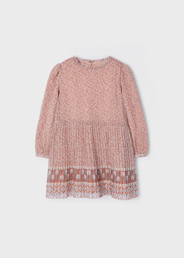 Pleated dress for girl - Rose