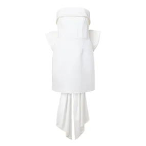 REBECCA VALLANCE Lia Bow Mini Dress - Ivory