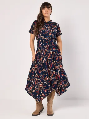 Sarasa Floral Shirt Midi Dress | Apricot Clothing