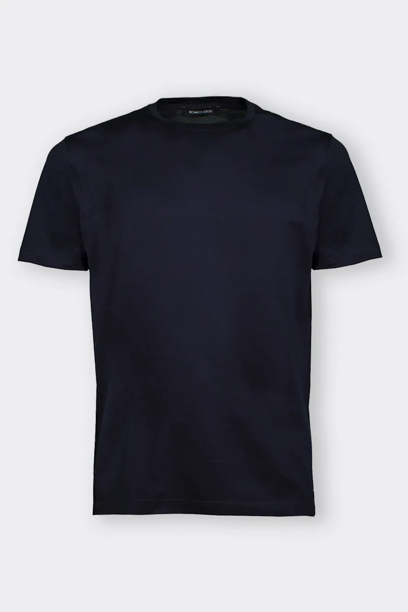 T-SHIRT BLU NAVY IN FILO DI SCOZIA