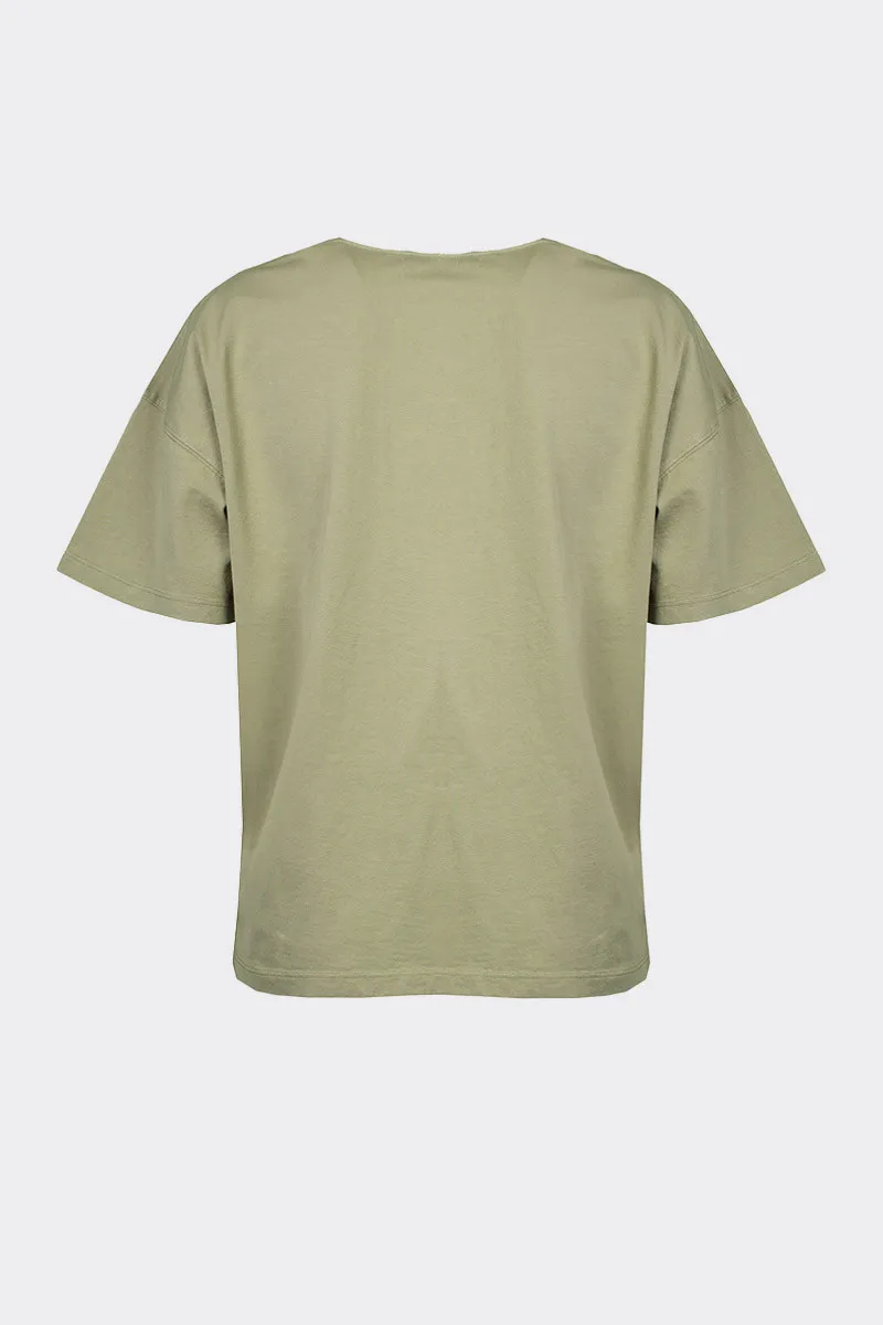 T-SHIRT VERDE CON SCRITTA LOGO