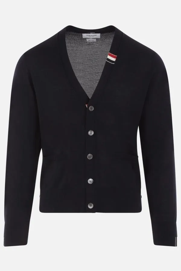 THOM BROWNE  |Wool Plain Designers Outlet Cardigans