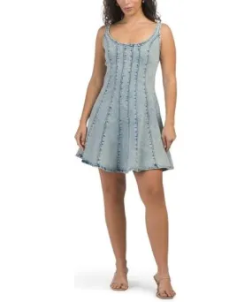 Tj Maxx Sleeveless Denim Mini Dress For Women