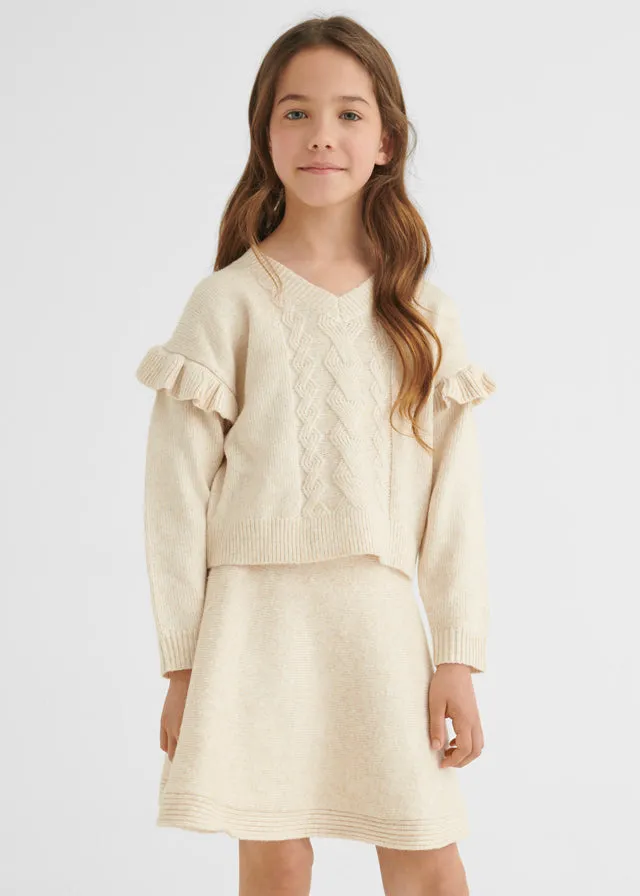 Tricot skirt for teen girl - Beige