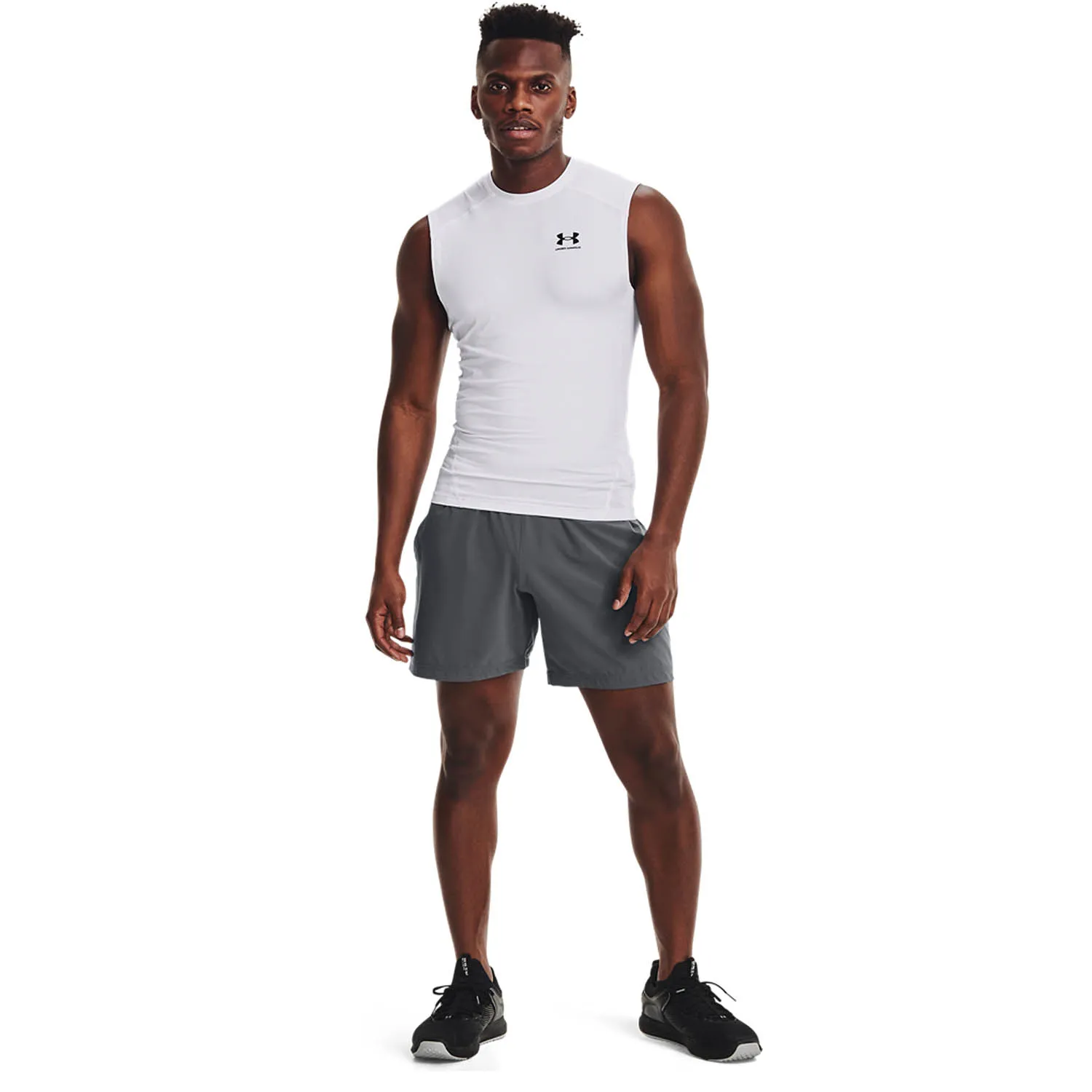 Under Armour HeatGear Compression Canotta  White/Black