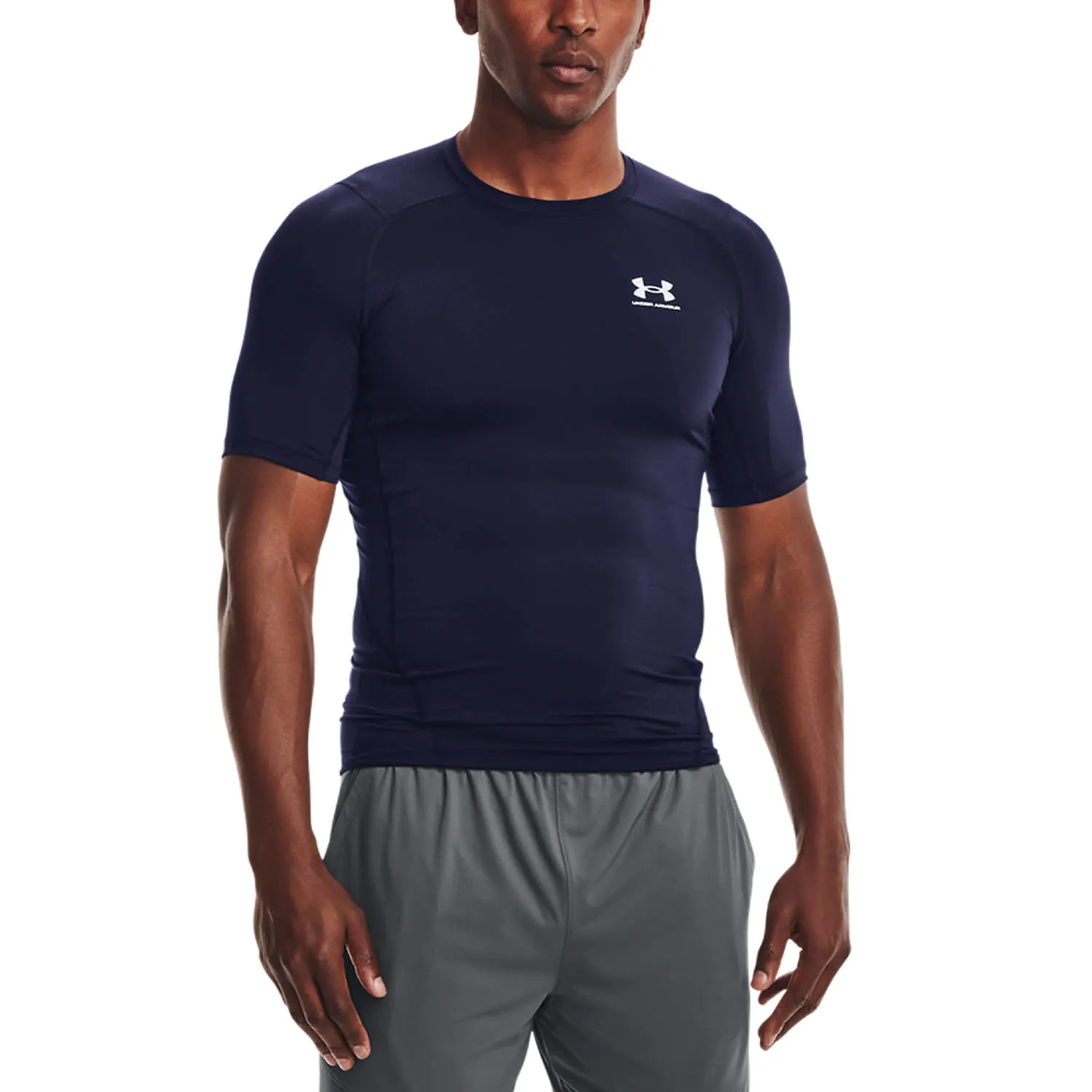 Under Armour HeatGear Compression Logo Maglietta  Midnight Navy/White