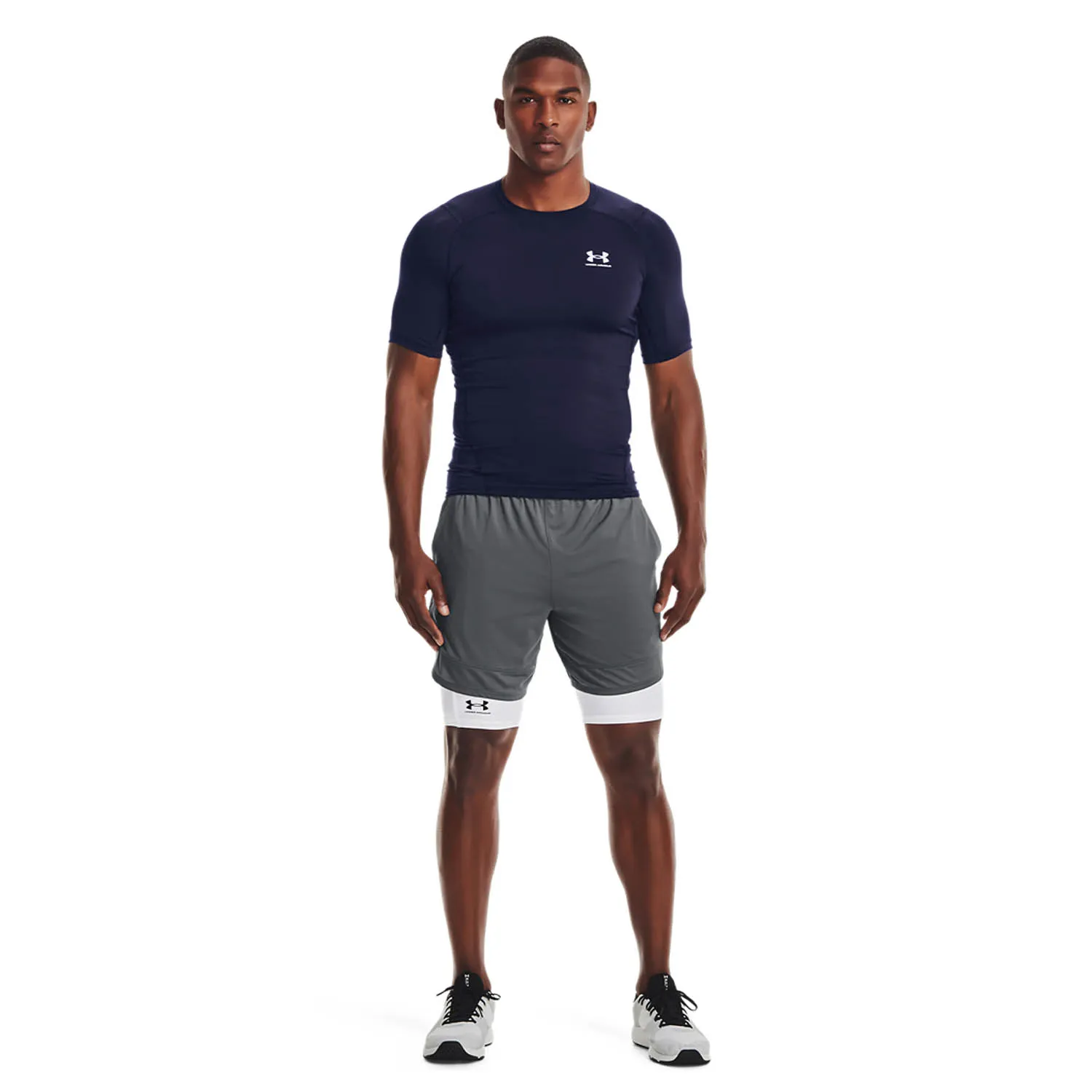 Under Armour HeatGear Compression Logo Maglietta  Midnight Navy/White