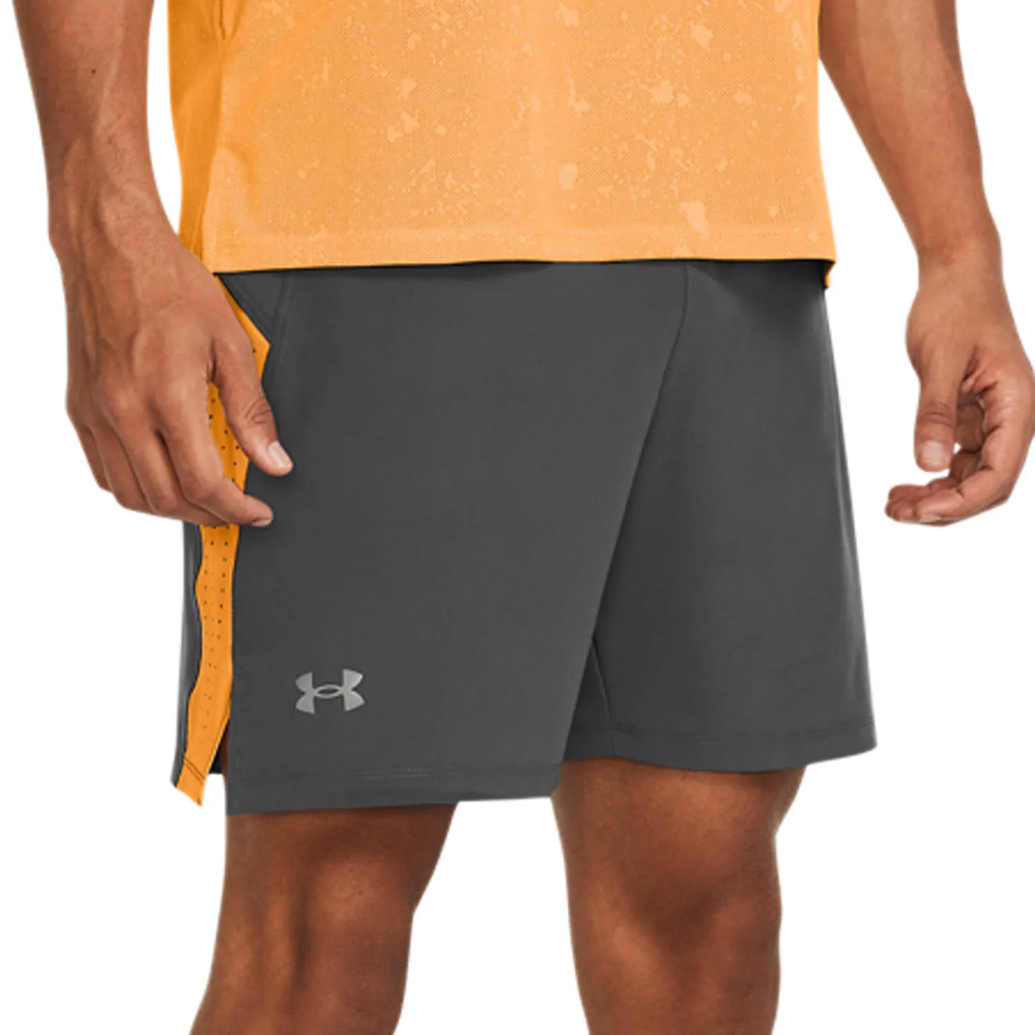 Under Armour Launch Elite 7in Pantaloncini  Castlerock/Nova Orange/Reflective