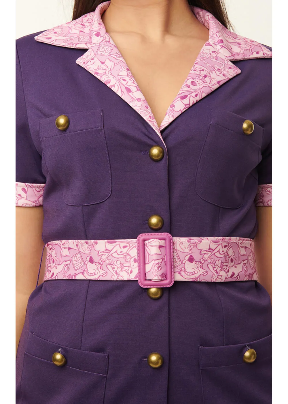 Unique Vintage x Scooby Doo Button Up Tunic Blouse Purple