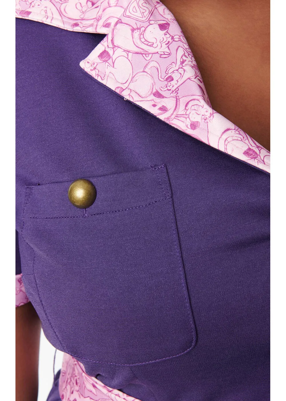 Unique Vintage x Scooby Doo Button Up Tunic Blouse Purple