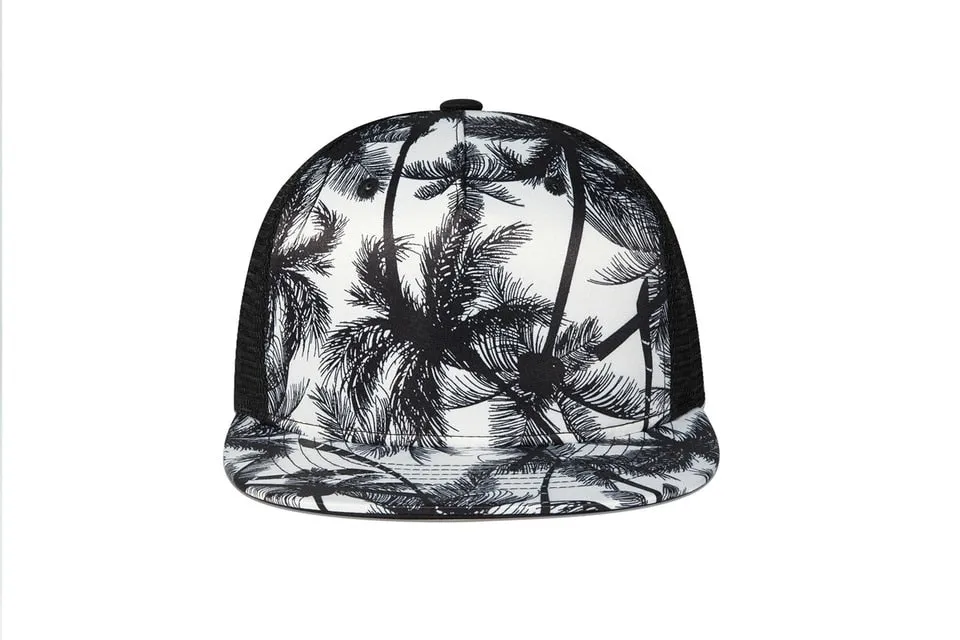 Unisex Summer Casual Flat-brimmed Coconut Tree Printed Baseball Cap