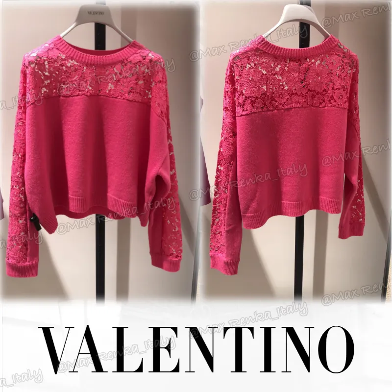 VALENTINO  |Casual Style Blended Fabrics Long Sleeves Plain