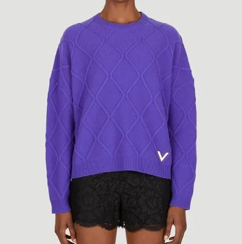 VALENTINO  |Casual Style Long Sleeves Medium Elegant Style Logo