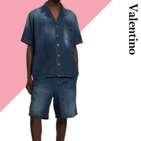 VALENTINO  |Cotton Short Sleeves Bridal Logo Luxury Outlet Shirts