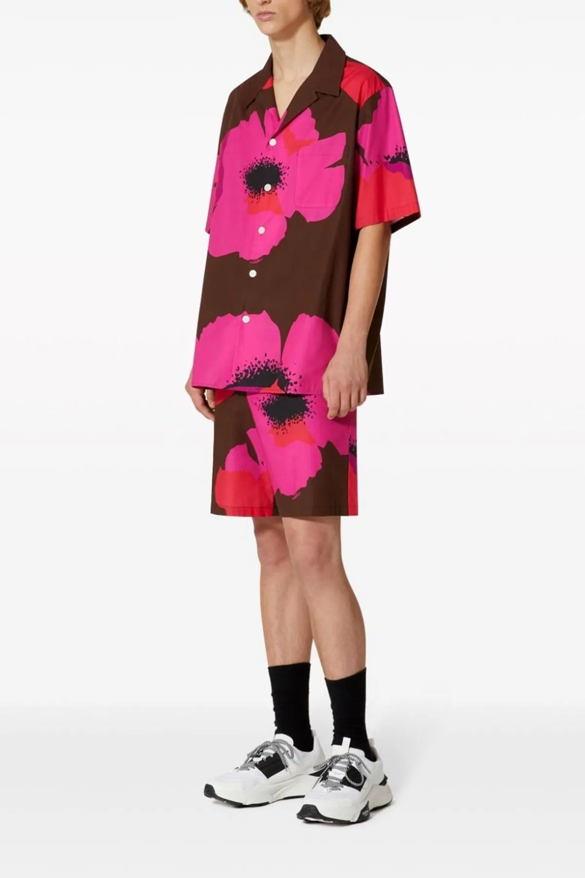 VALENTINO  |Flower Patterns Unisex Cotton Short Sleeves Oversized Logo