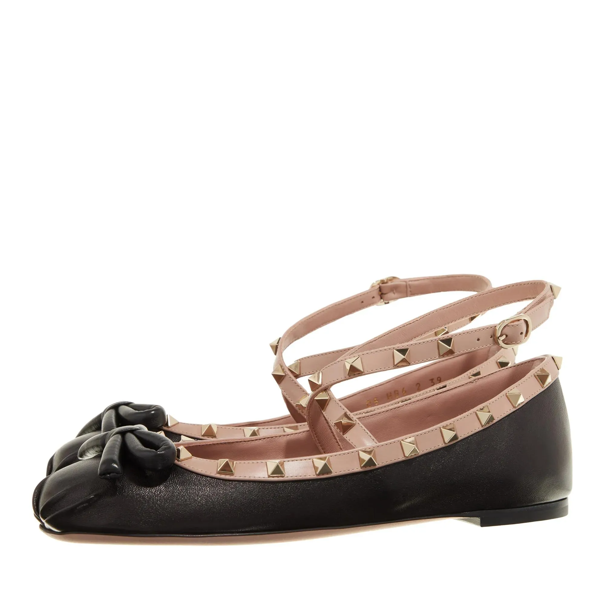 Valentino Garavani  Ballerina Rockstud Nero / Rose