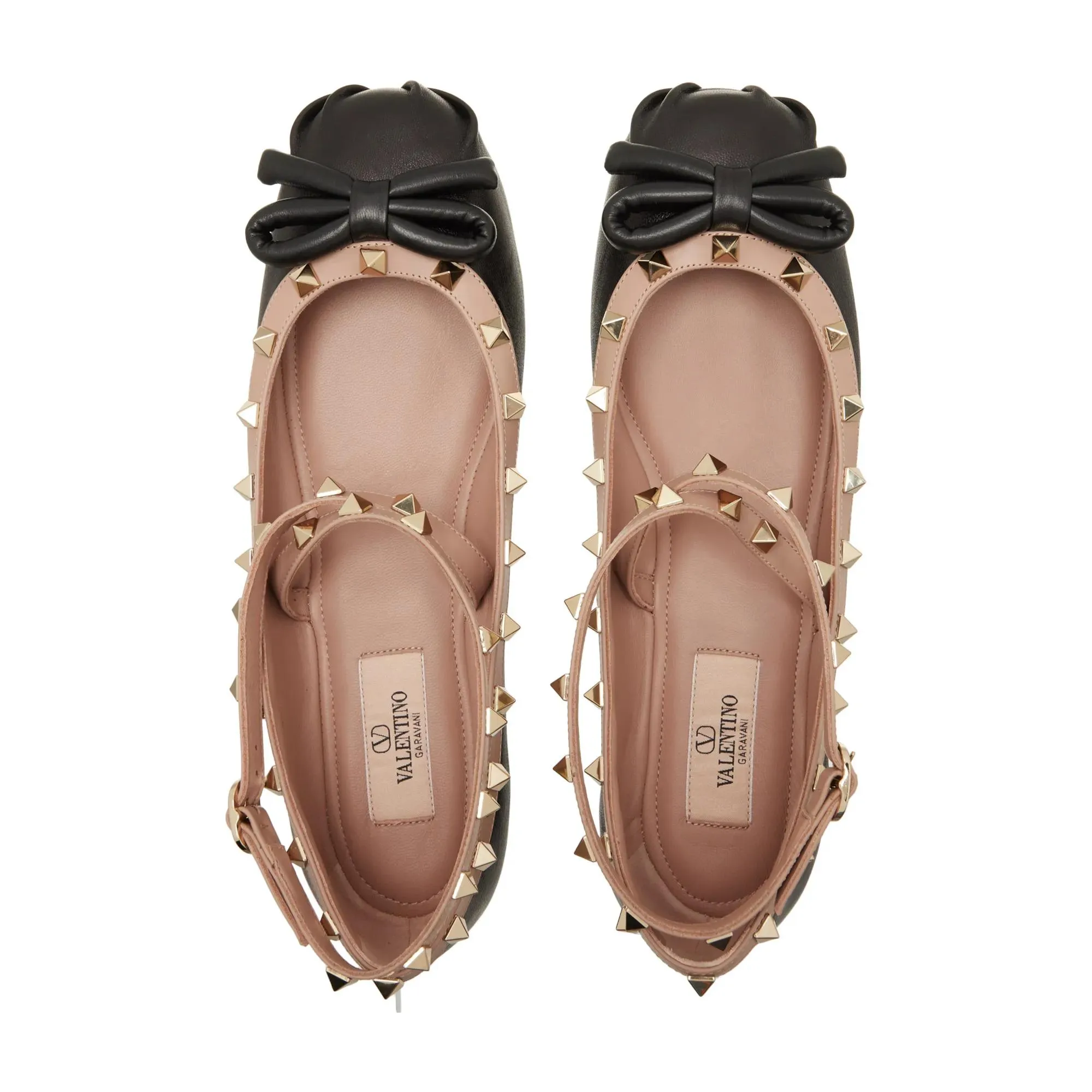 Valentino Garavani  Ballerina Rockstud Nero / Rose