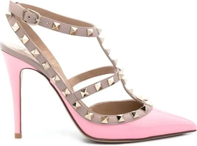 Valentino Garavani Rockstud 100mm patent-leather pumps Pink