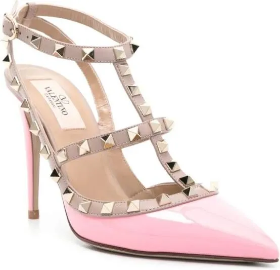 Valentino Garavani Rockstud 100mm patent-leather pumps Pink