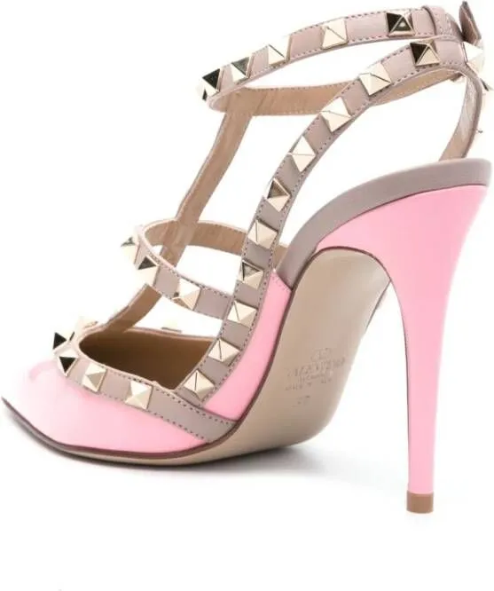 Valentino Garavani Rockstud 100mm patent-leather pumps Pink