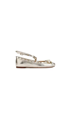 Valentino Garavani Rockstud Ballerinas - Gold