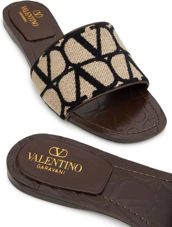 Valentino Garavani VLogo Toile Iconographe slides Black