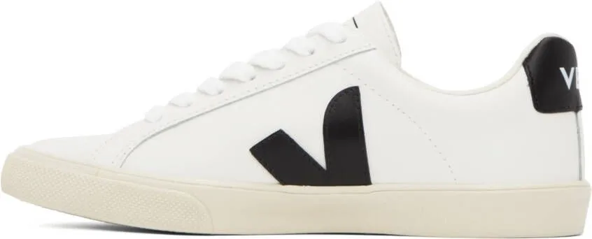 VEJA White & Black Leather Esplar Sneakers