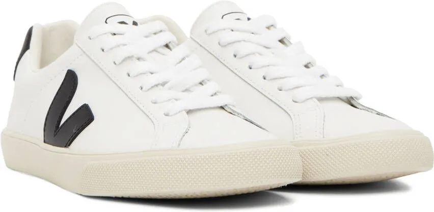 VEJA White & Black Leather Esplar Sneakers