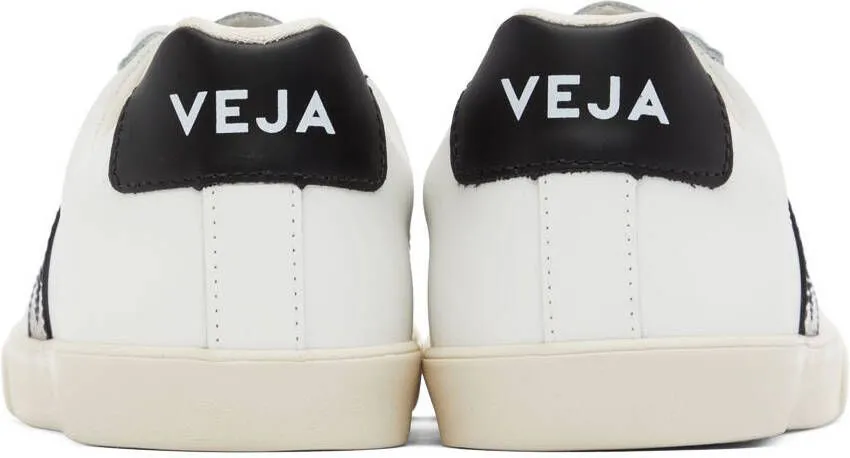 VEJA White & Black Leather Esplar Sneakers