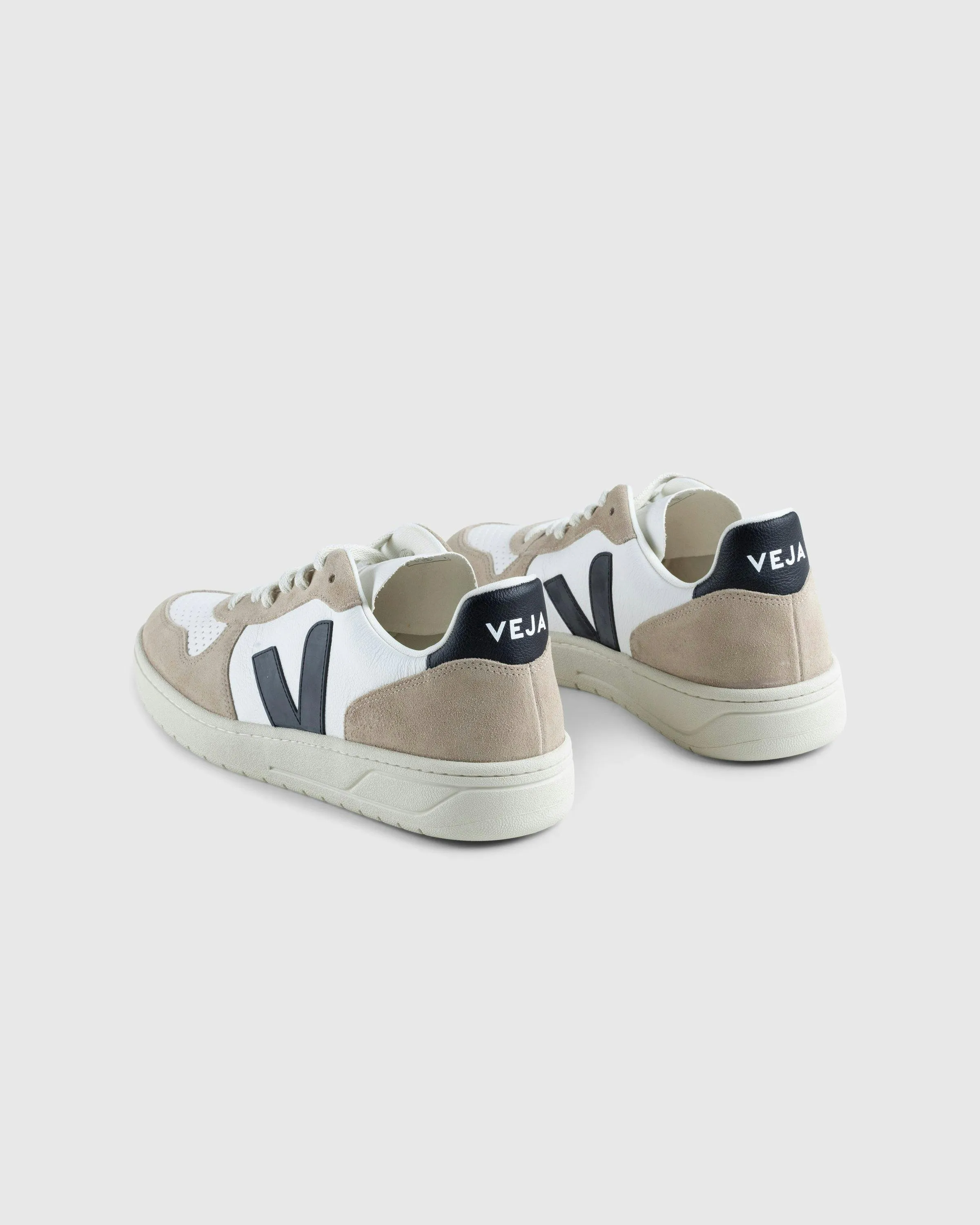 VEJA – V-10 Chrome-Free Leather White/Black/Sahara | Highsnobiety Shop