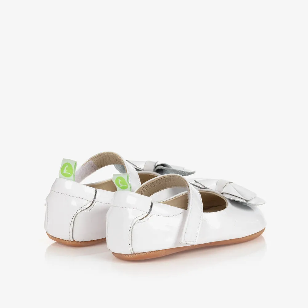 White Patent Leather Baby Shoes 