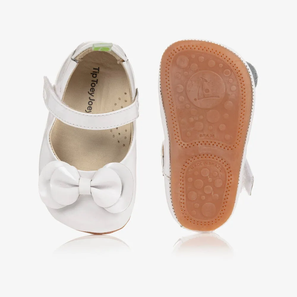 White Patent Leather Baby Shoes 