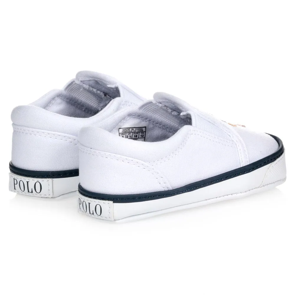 White Polo Bear Baby Shoes