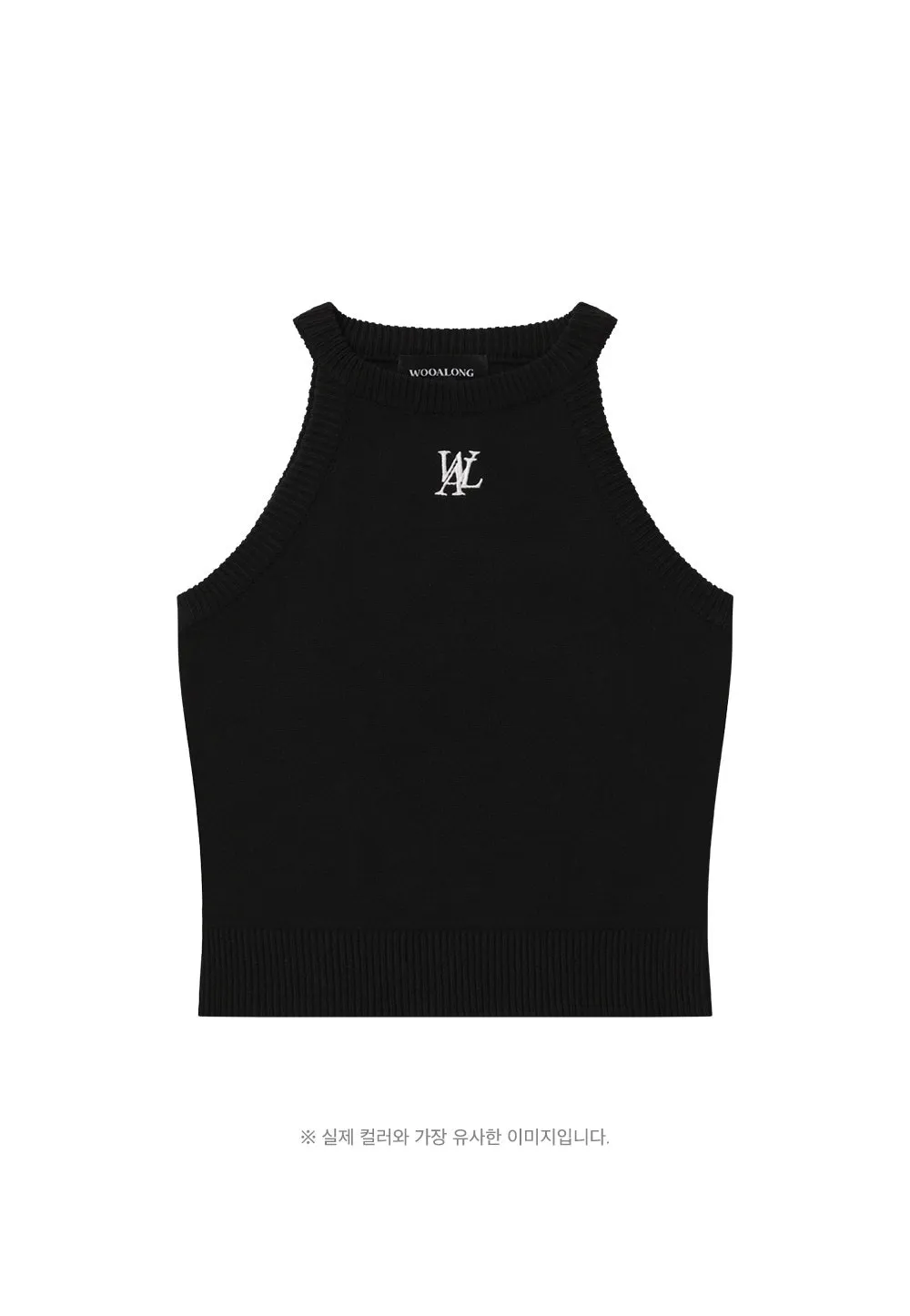 WOOALONG  |Casual Style Sleeveless Halter Neck Street Style Cotton Logo