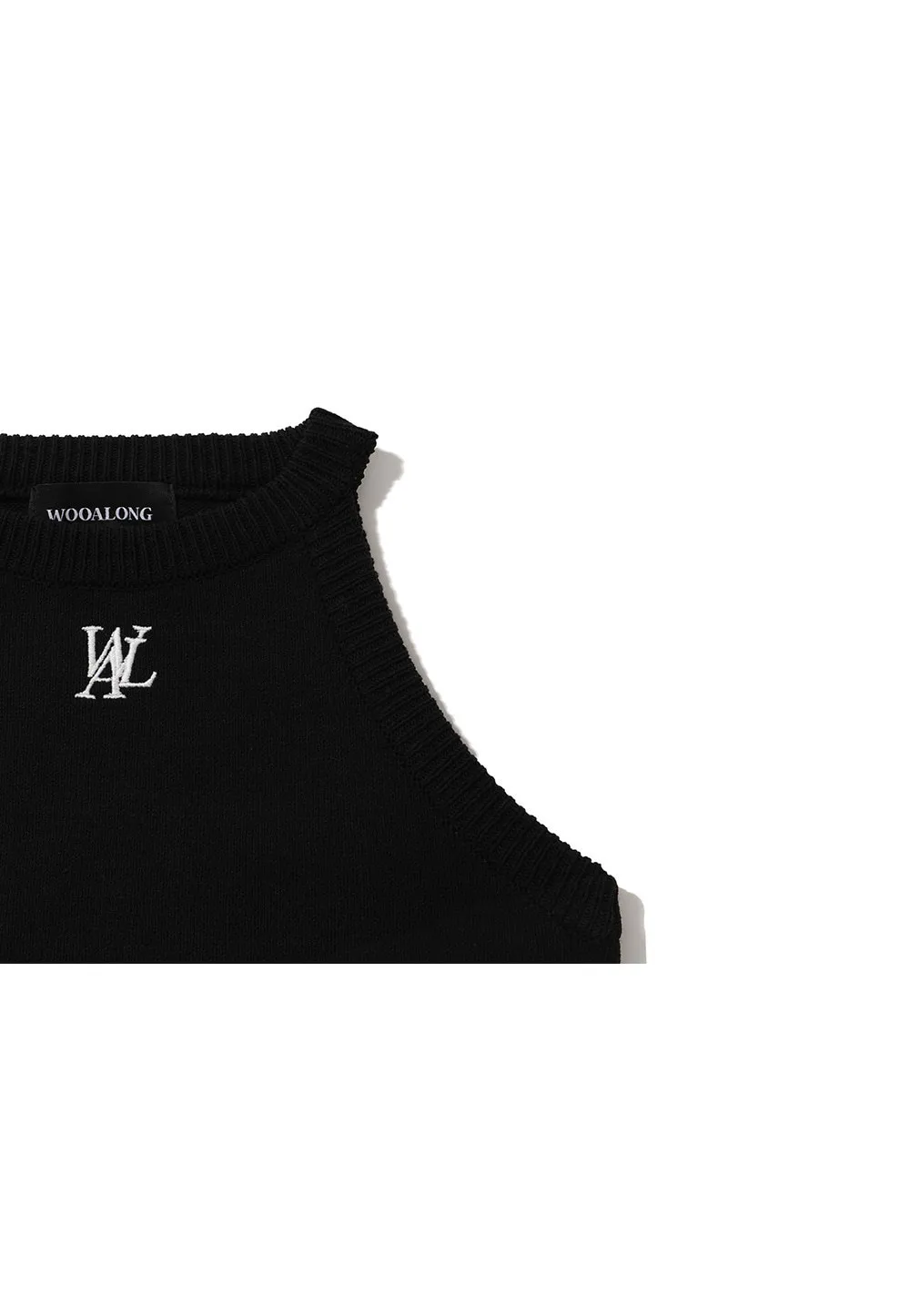 WOOALONG  |Casual Style Sleeveless Halter Neck Street Style Cotton Logo