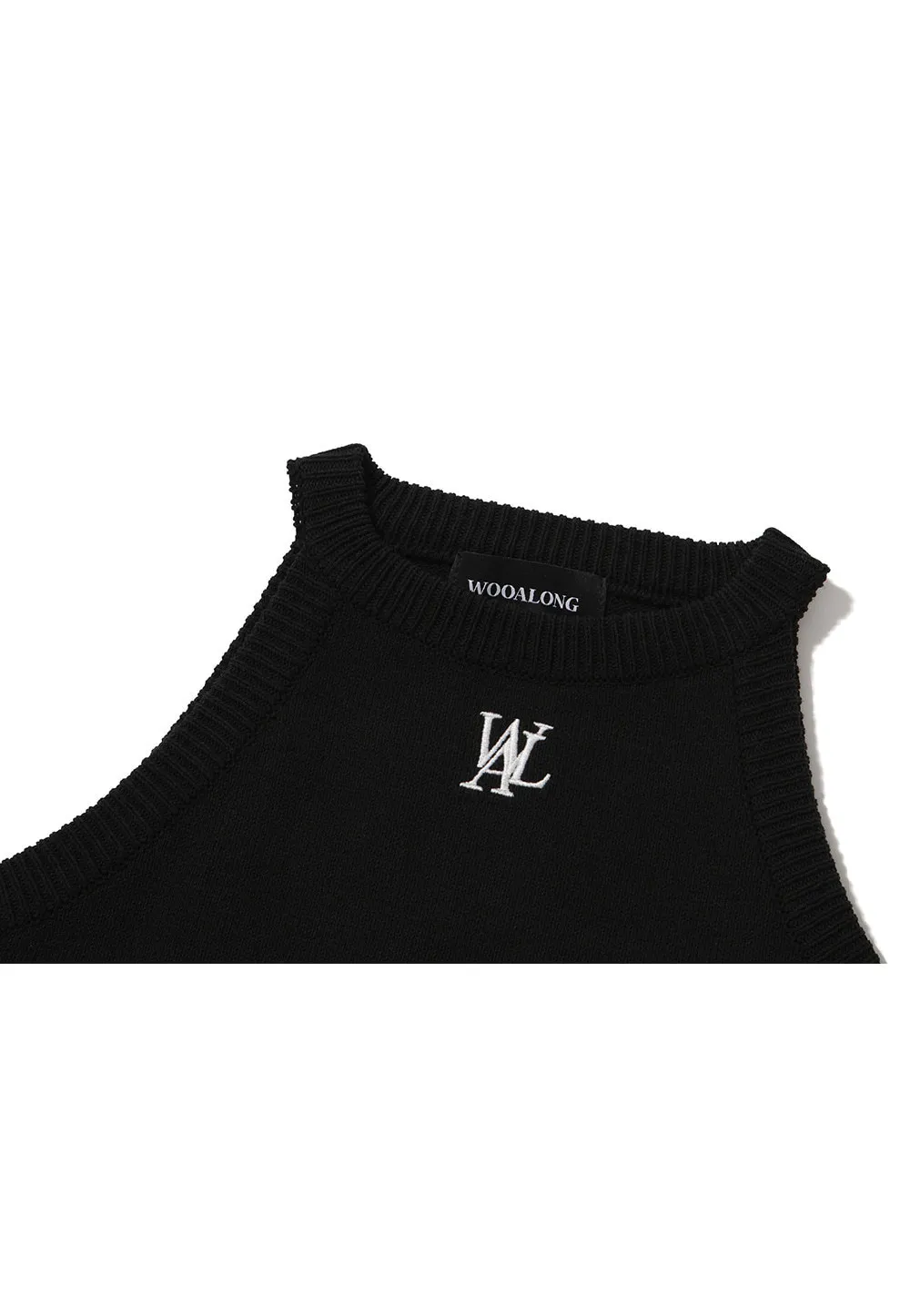 WOOALONG  |Casual Style Sleeveless Halter Neck Street Style Cotton Logo