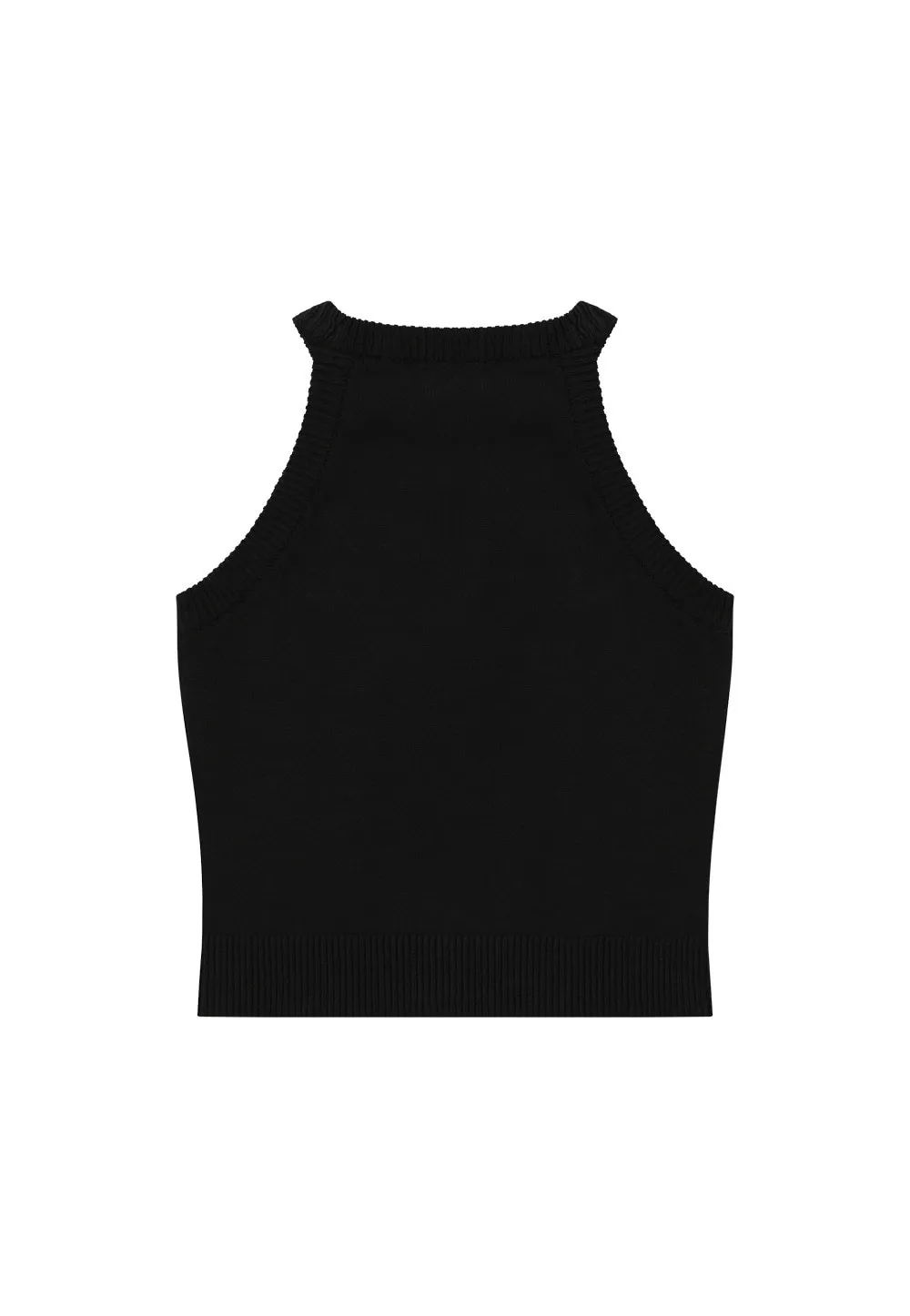 WOOALONG  |Casual Style Sleeveless Halter Neck Street Style Cotton Logo