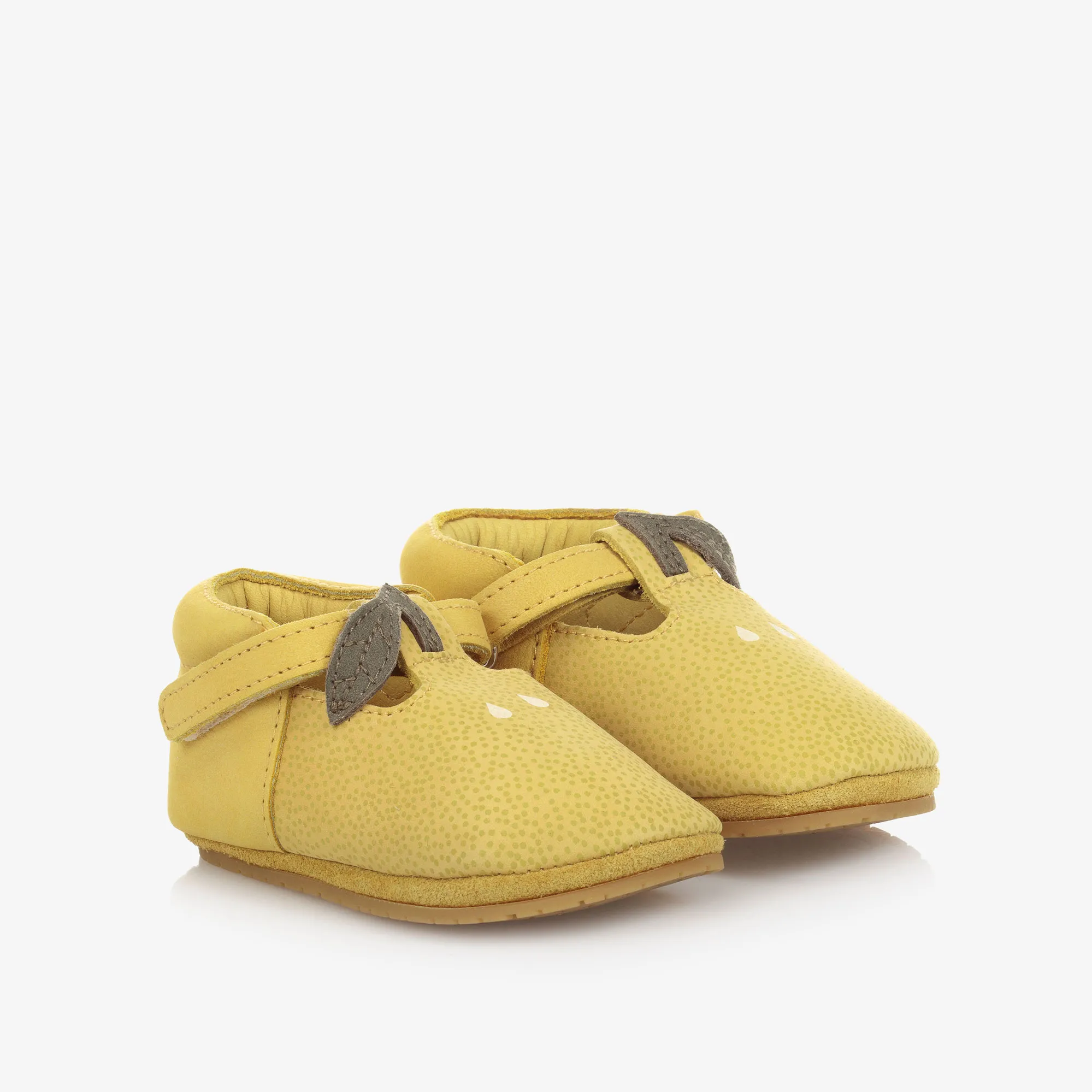 Yellow Lemon Leather Baby Shoes