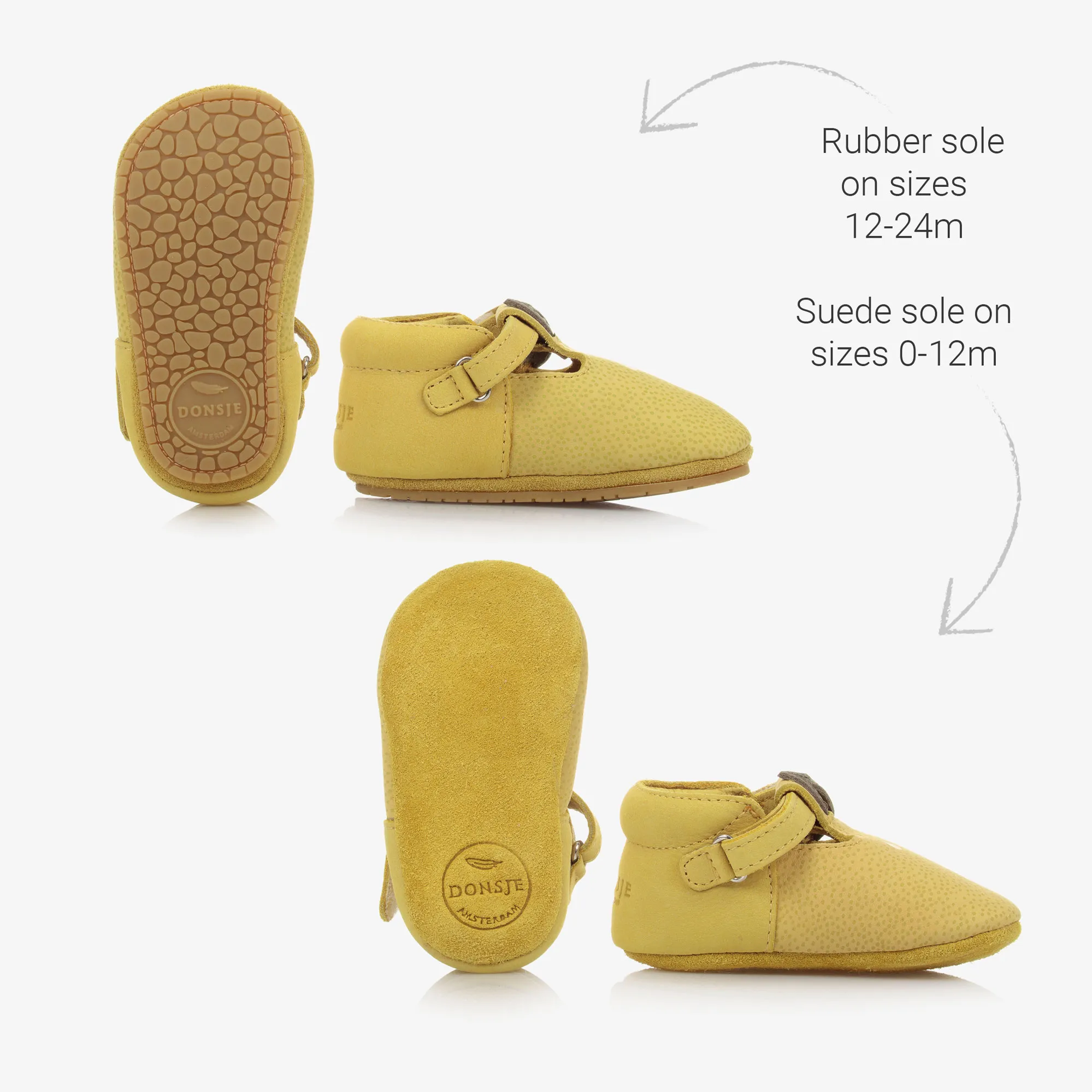 Yellow Lemon Leather Baby Shoes