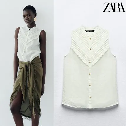 ZARA  |Casual Style Sleeveless Elegant Style Tanks & Camisoles