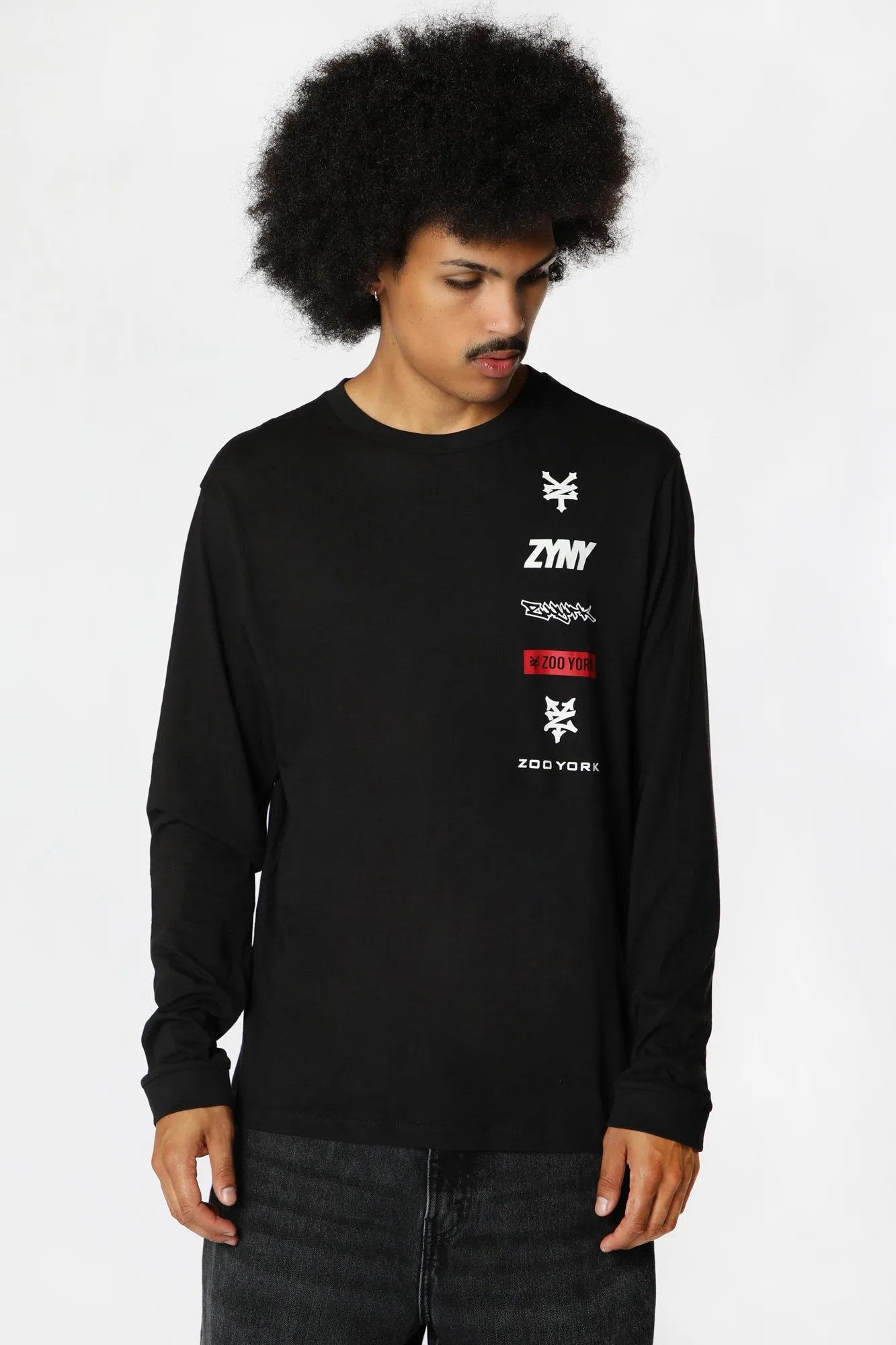 Zoo York Mens Multi Logo Long Sleeve Top