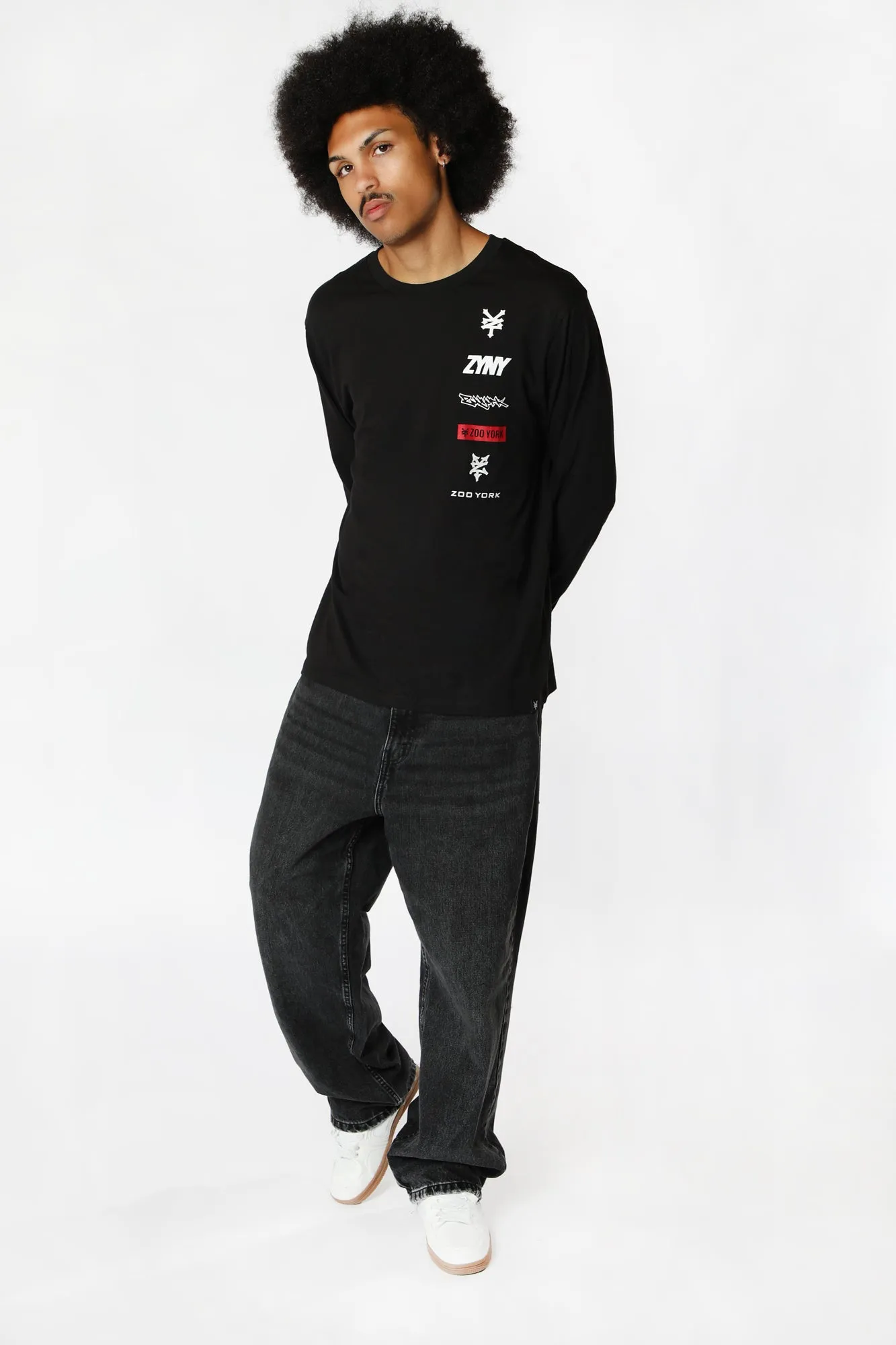 Zoo York Mens Multi Logo Long Sleeve Top