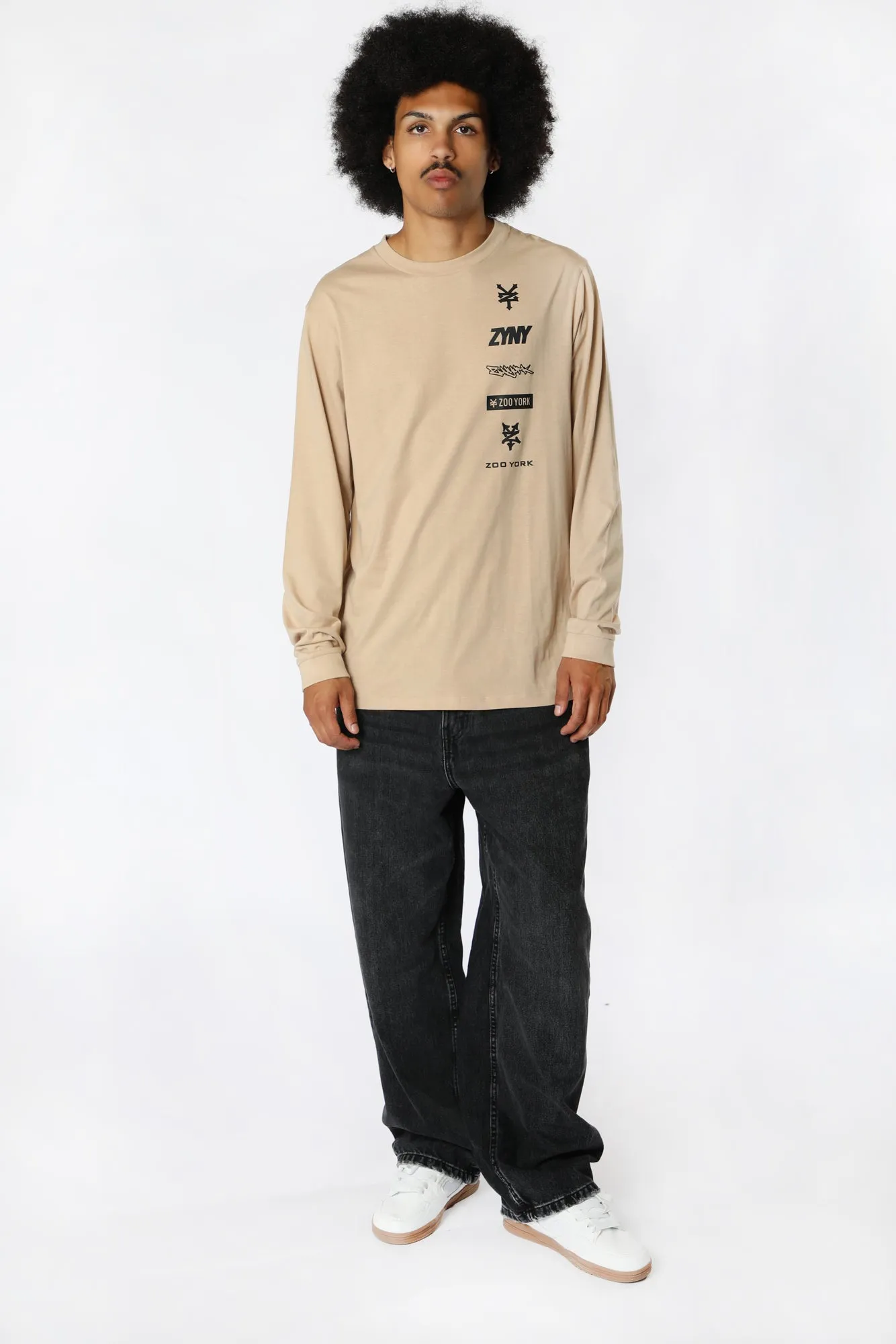 Zoo York Mens Multi Logo Long Sleeve Top